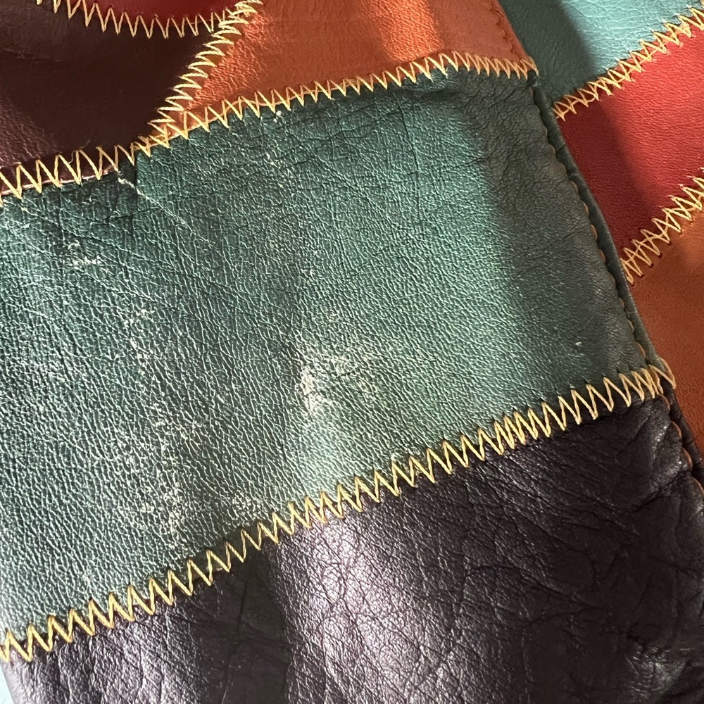 70s Leather Patchwork Vintage Jacket - image 11